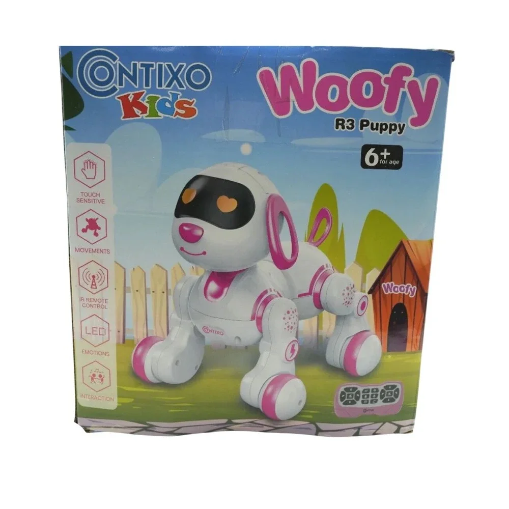 Contixo Woofy R3 Puppy Robot‎ Dog Pink Interactive Touch Remote Control Toy New
